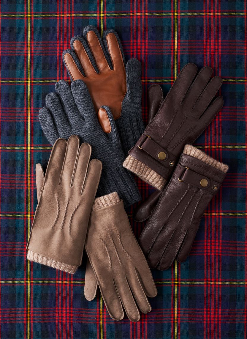 Fashion gloves on plaid background by Alison Gootee Photography 