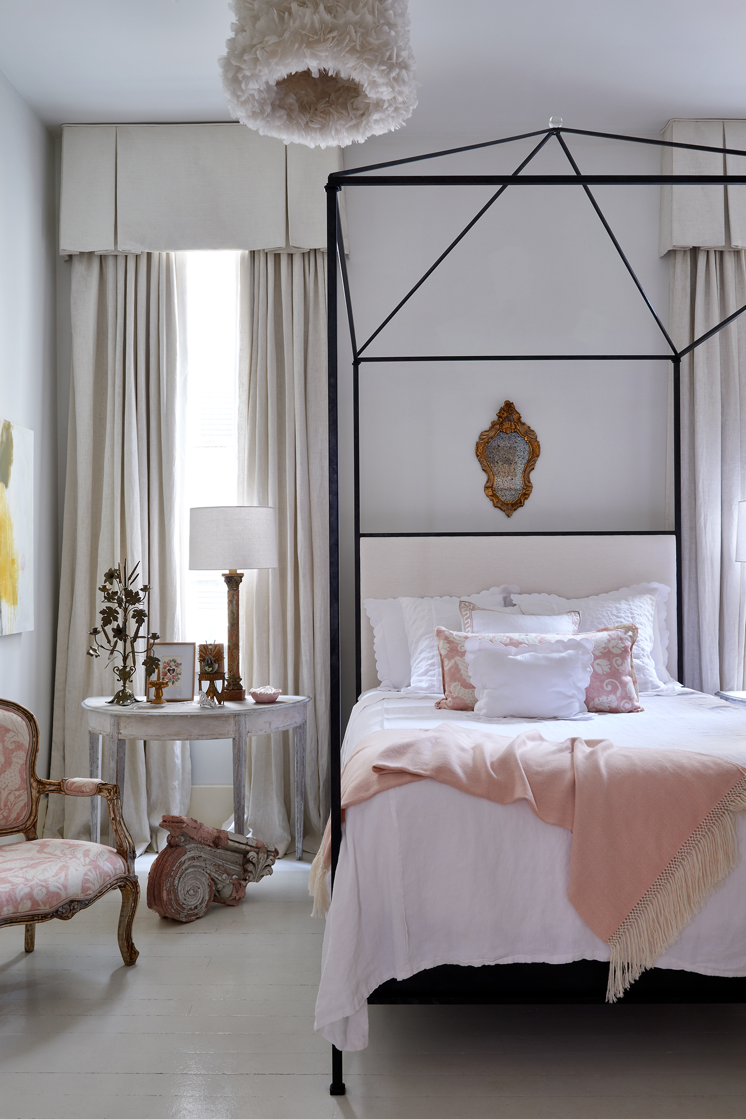 Airy bedroom in the New Orleans home of Julie Neill in Garden and Gun Magazine by Alison Gootee photography