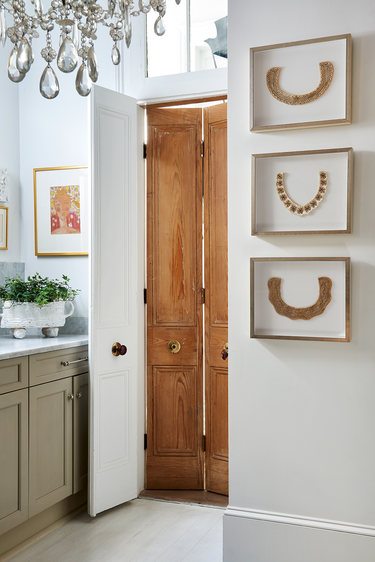 Kitchen closet in the New Orleans home of Julie Neill in Garden and Gun Magazine by Alison Gootee photography