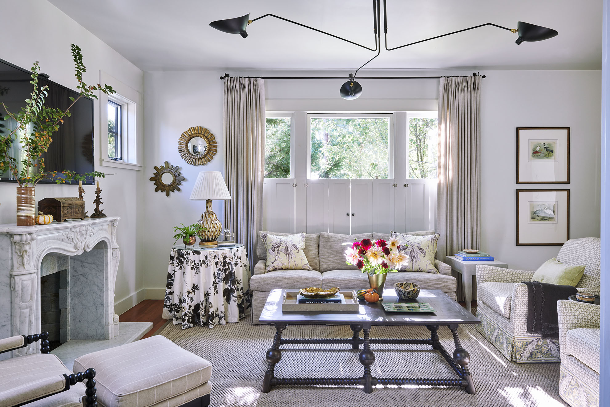 White living room  in Southern Living Magazine in Fredericksburg Texas by Alison Gootee Photography