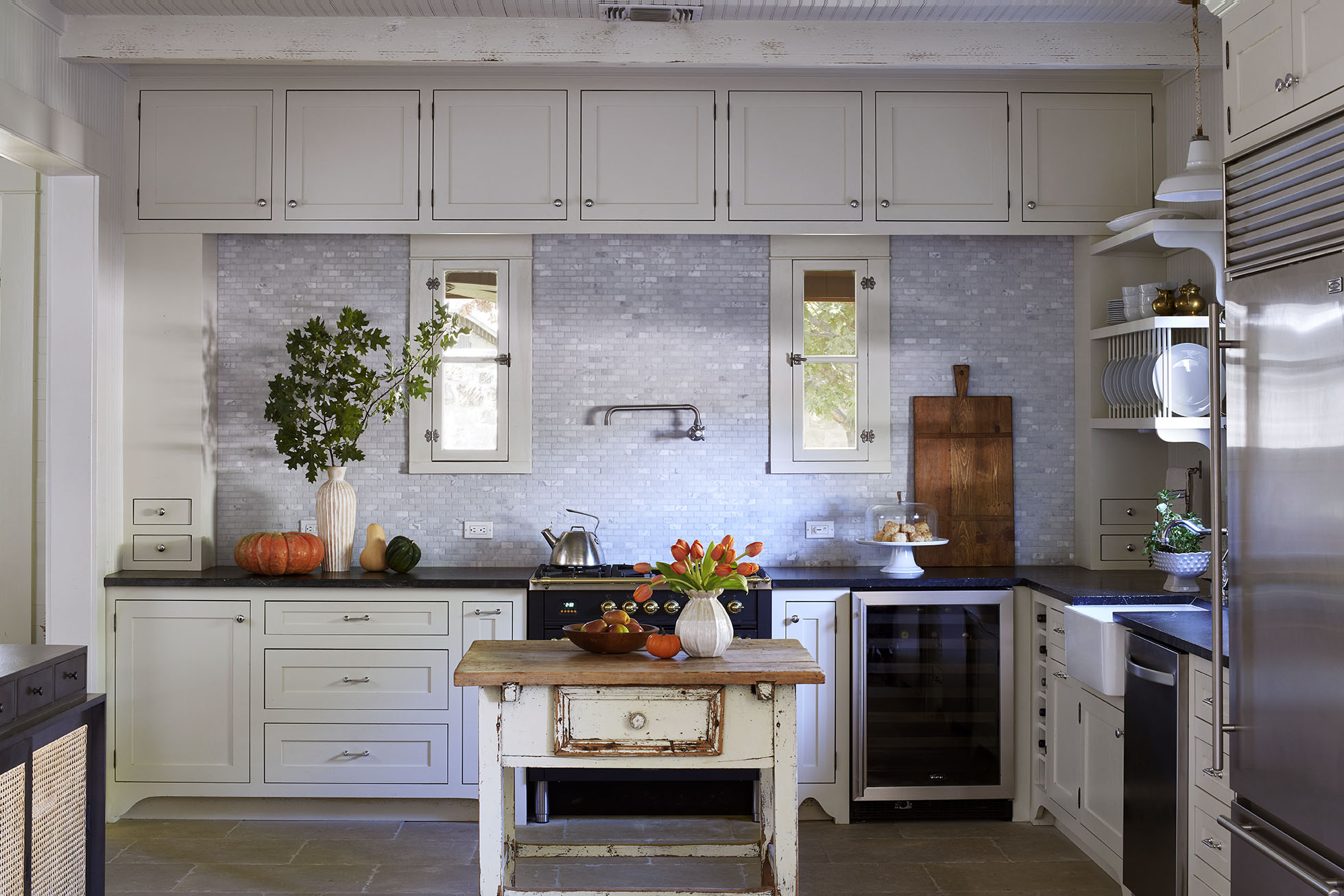 grey kitchen counter  in Southern Living Magazine in Fredericksburg Texas by Alison Gootee Photography