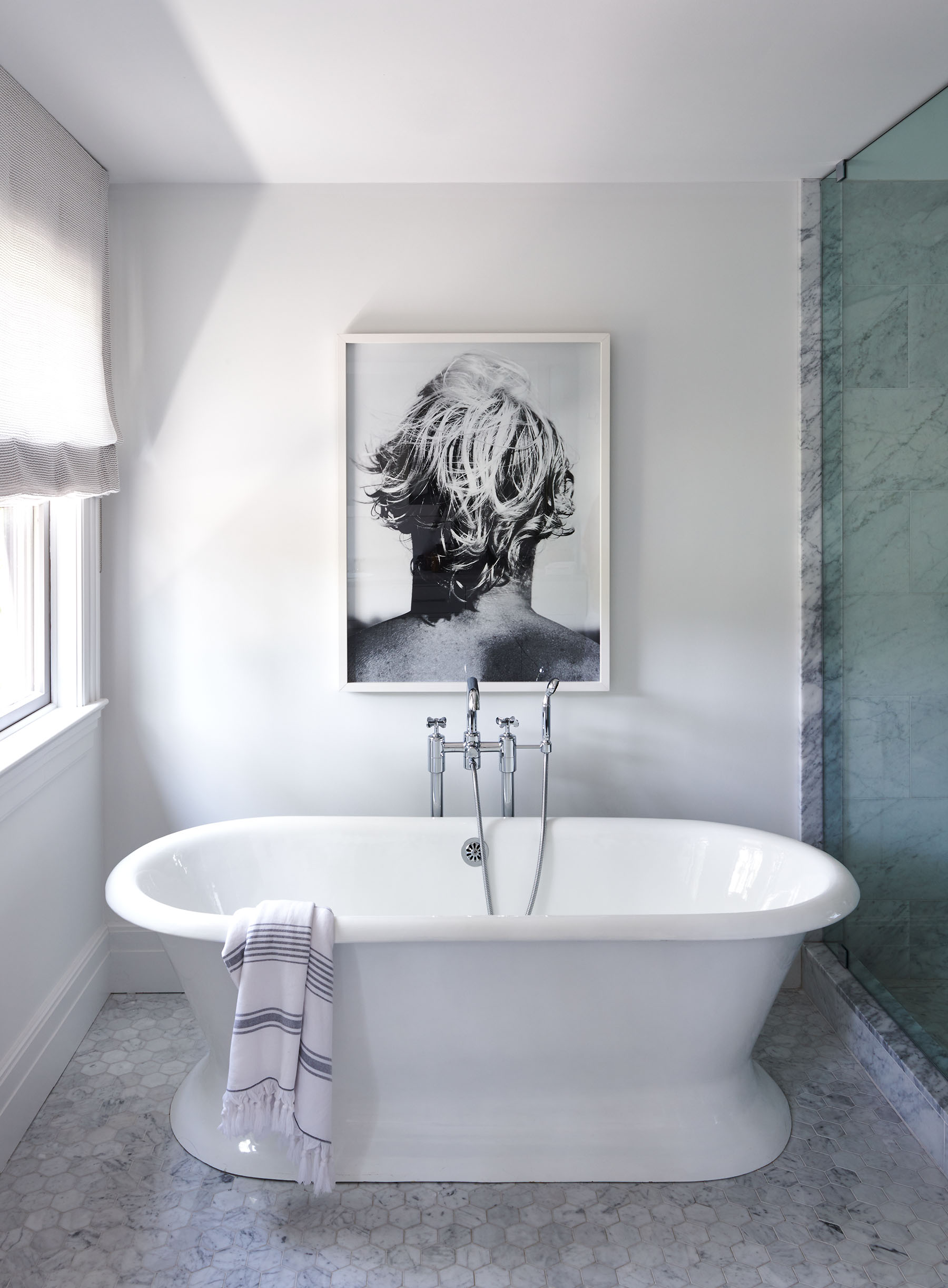 Soaking tub with poster designed by Antonino Buzzetta by Alison Gootee Photography 