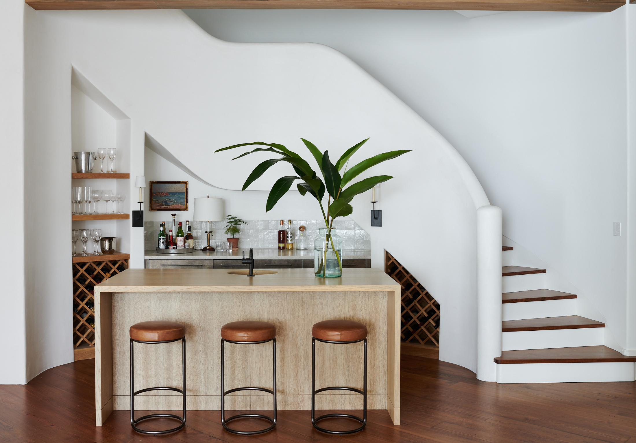 Home bar with staircase by Alison Gootee Photography for Logan Killen Interiors 