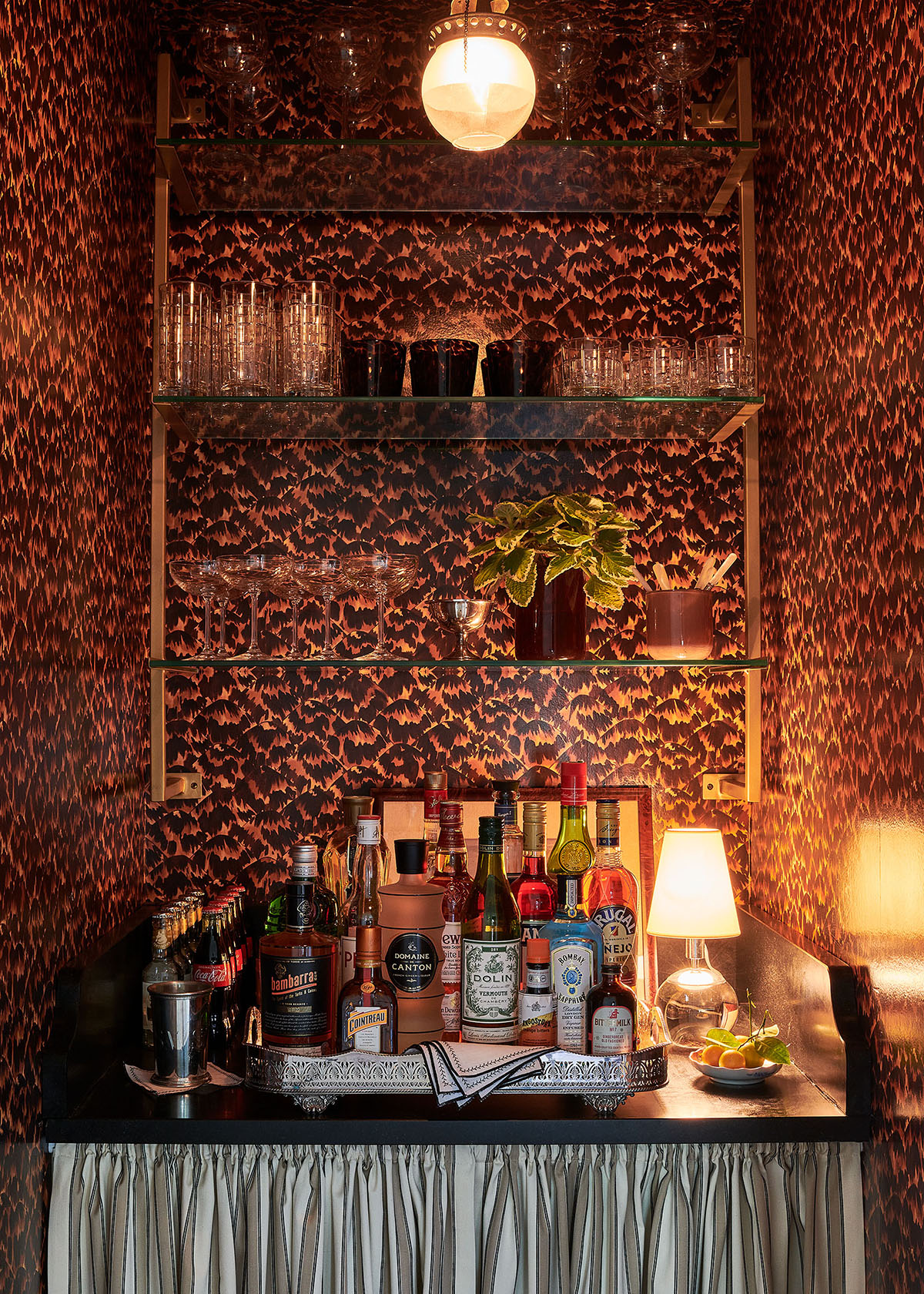 Home bar  in Arkansas Home by Heather Chadduck in Veranda Magazine by Alison Gootee photography