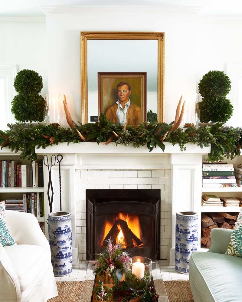Mantle and fireplace in Southern Living Magazine by Alison Gootee Photography