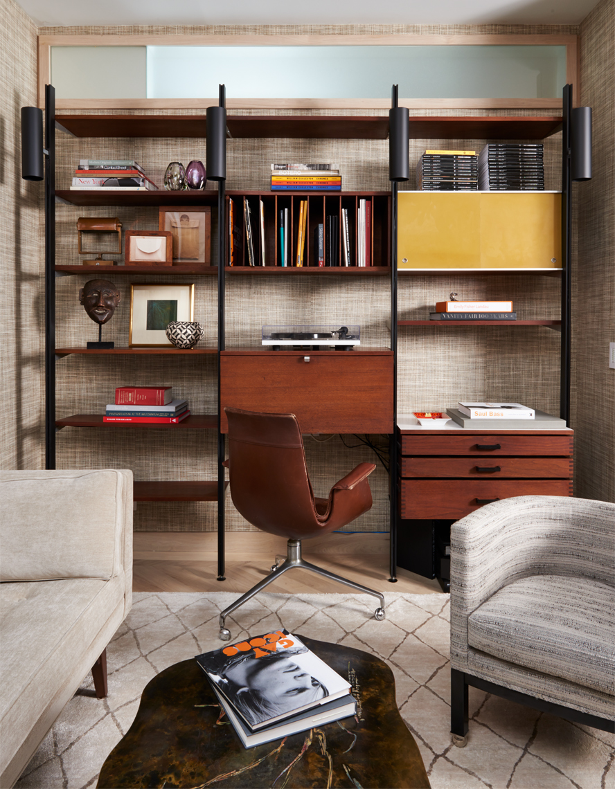 Mid-century modern modular shelves by AMMOR Architecture by Alison Gootee Photography