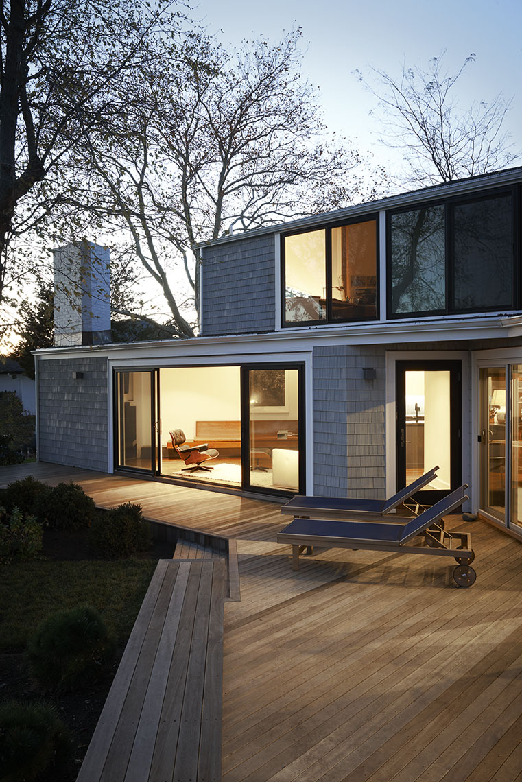 Modern exterior at dusk by Alison Gootee