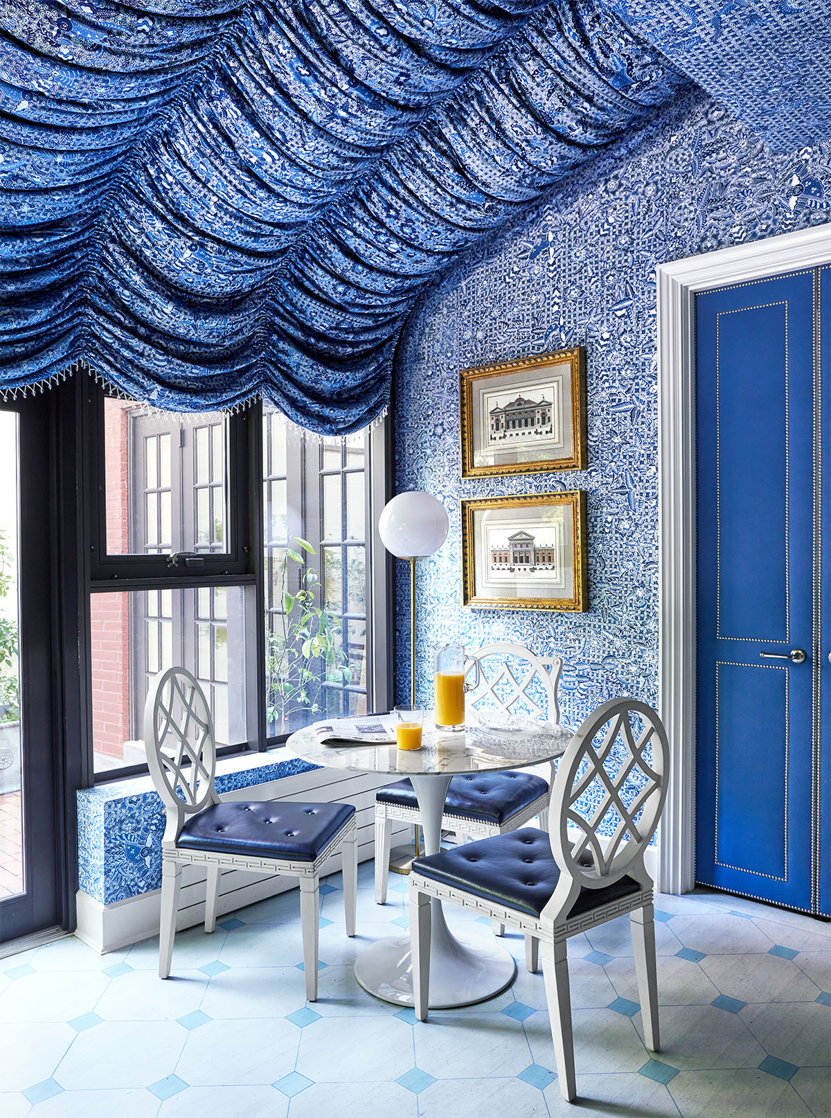 Blue tented room for House Beautiful by Alison Gootee Photography 