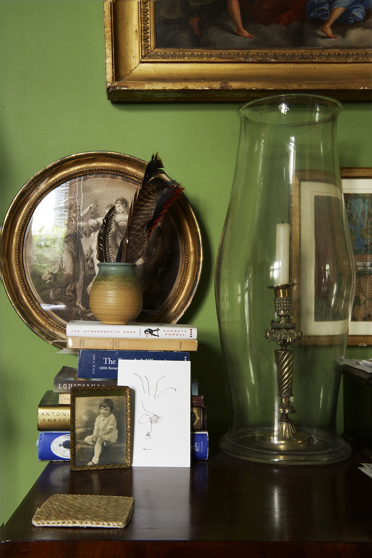 Detail in Green room Creole home of Peter Patout in the French Quarter by Alison Gootee Photography