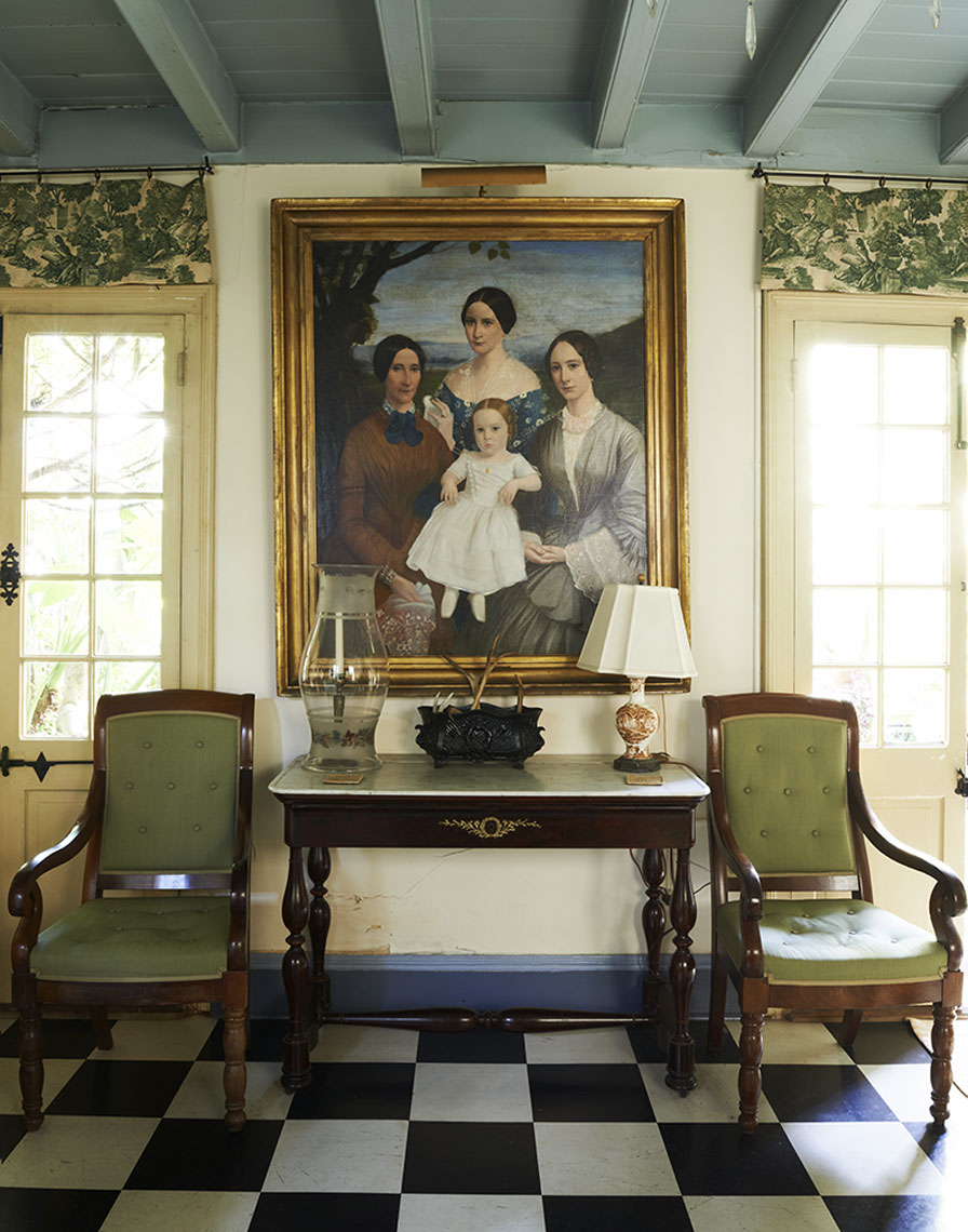 Creole family portrait in Creole home of Peter Patout in the French Quarter by Alison Gootee Photography
