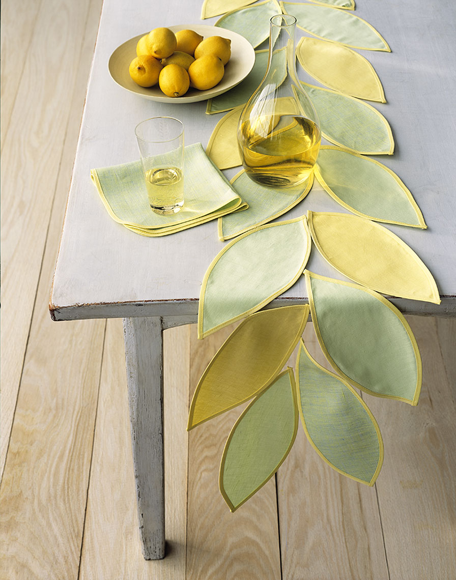Handmade linen runner with citrus  Still-life by Alison Gootee Photography