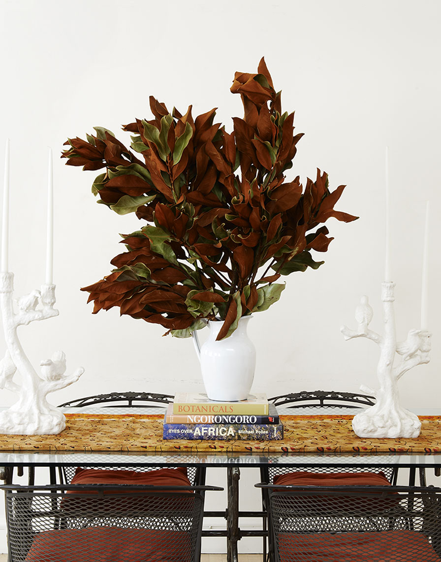 Magnolia arrangment in NYC loft apartment by Alison Gootee