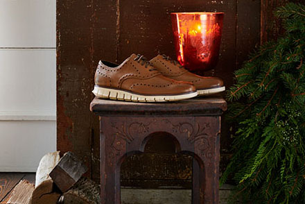 Leather sneakers on winter chair by Alison Gootee Photography 